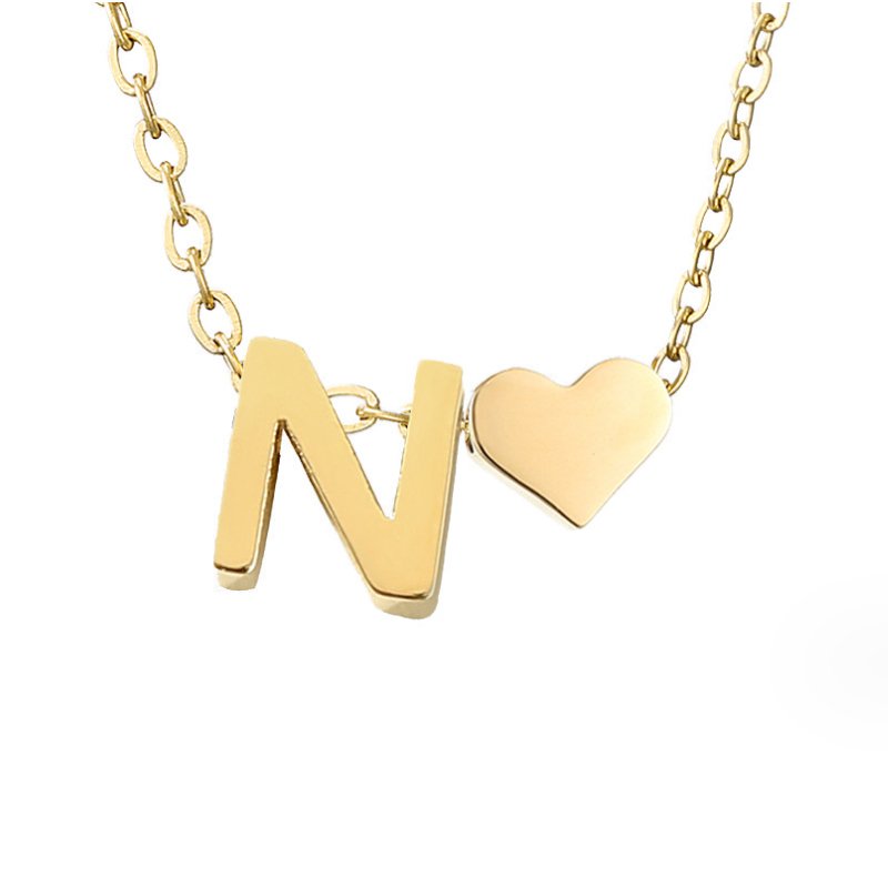 Collana Iniziale Senza Tempo con Pendente a Cuore
