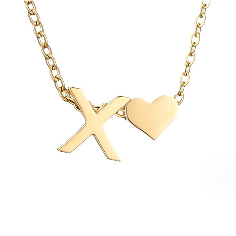 Collana Iniziale Senza Tempo con Pendente a Cuore