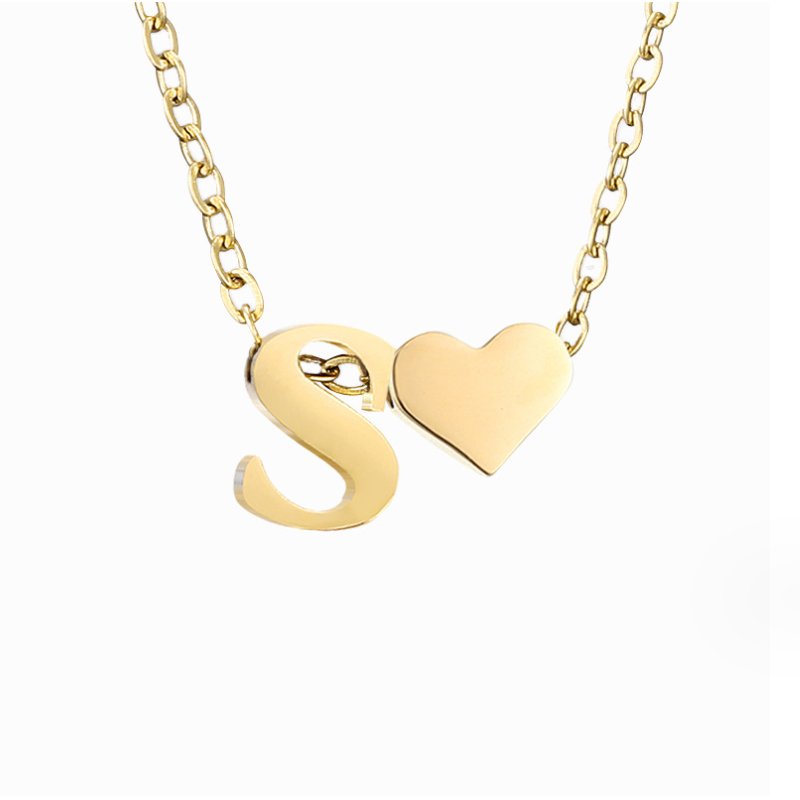 Collana Iniziale Senza Tempo con Pendente a Cuore