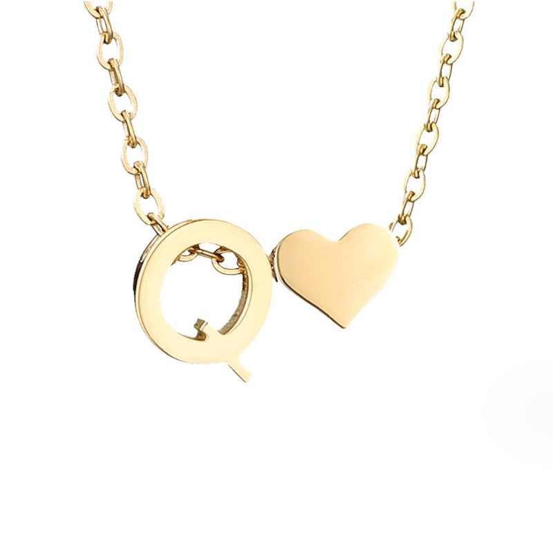 Collana Iniziale Senza Tempo con Pendente a Cuore