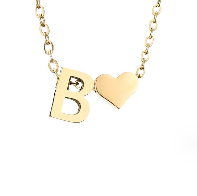 Collana Iniziale Senza Tempo con Pendente a Cuore
