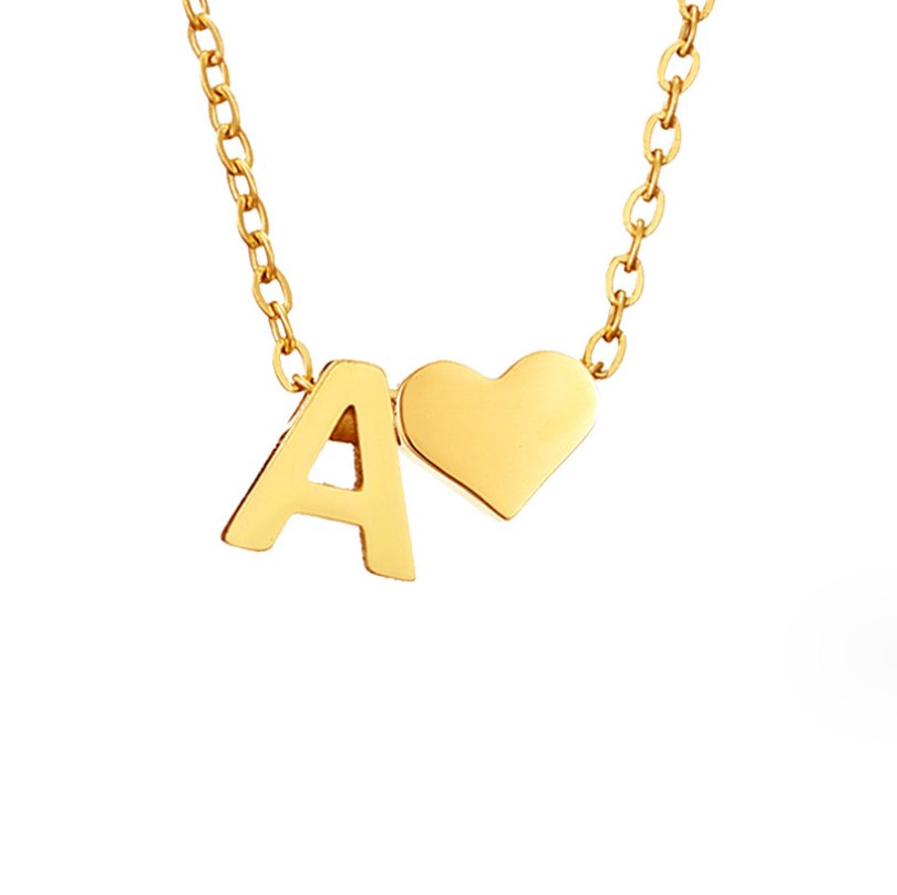Collana Iniziale Senza Tempo con Pendente a Cuore