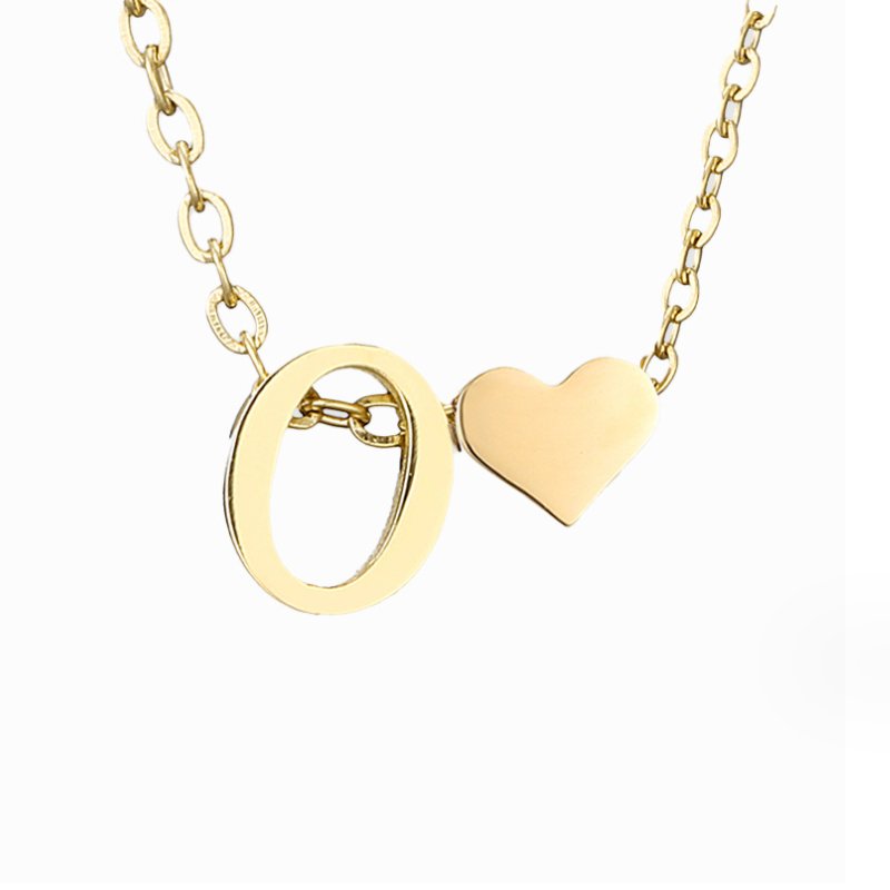 Collana Iniziale Senza Tempo con Pendente a Cuore