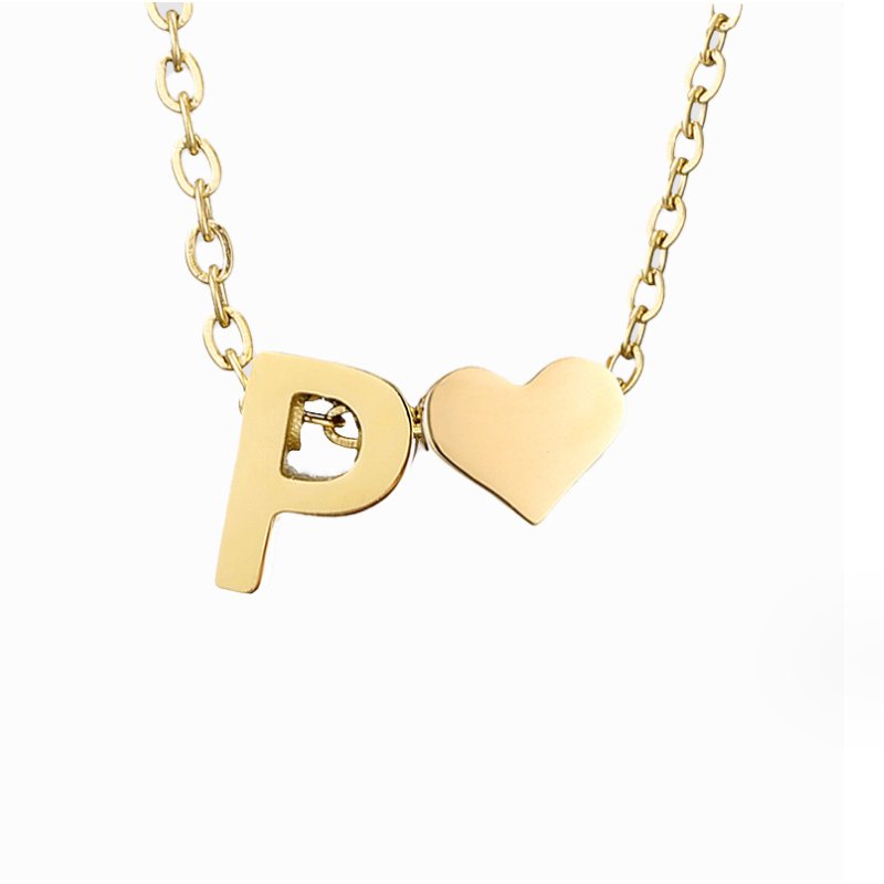 Collana Iniziale Senza Tempo con Pendente a Cuore
