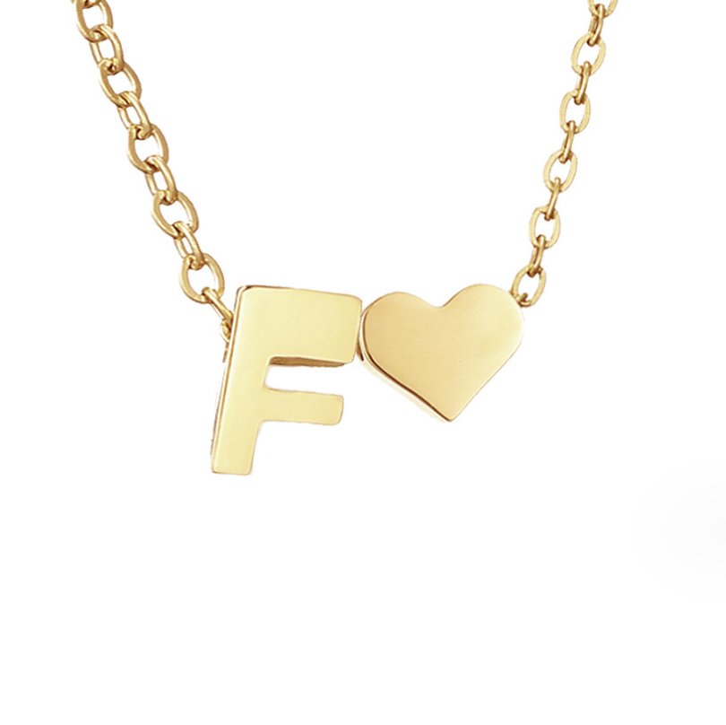 Collana Iniziale Senza Tempo con Pendente a Cuore
