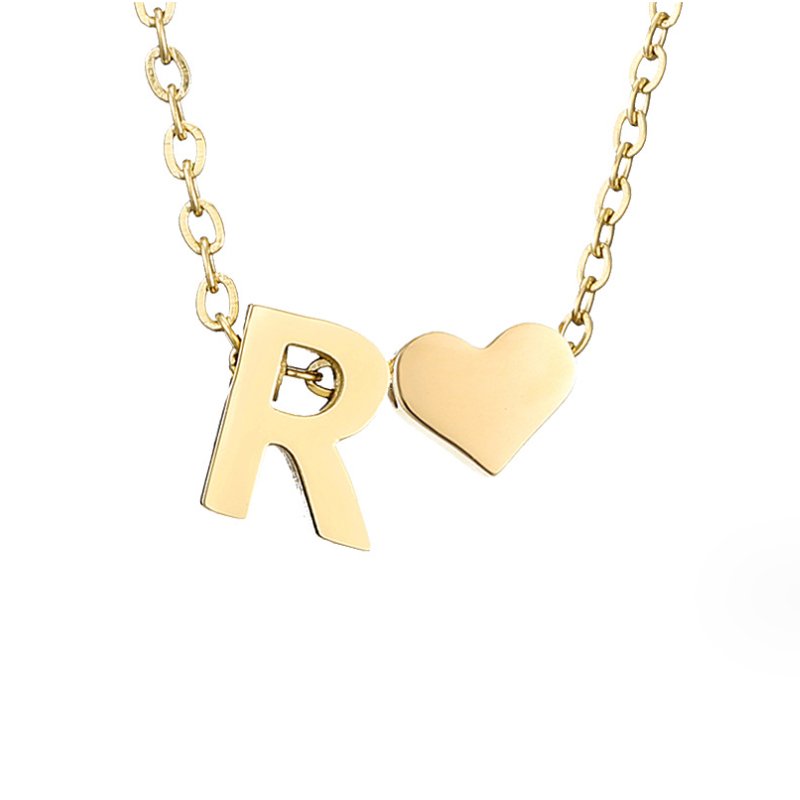 Collana Iniziale Senza Tempo con Pendente a Cuore