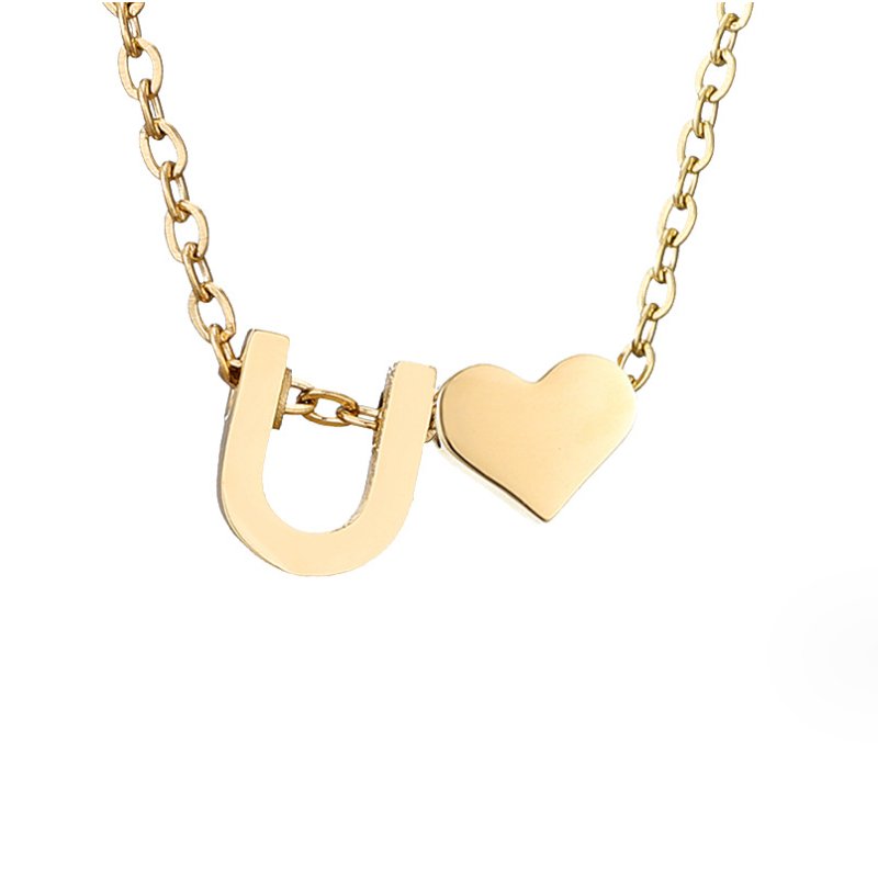 Collana Iniziale Senza Tempo con Pendente a Cuore