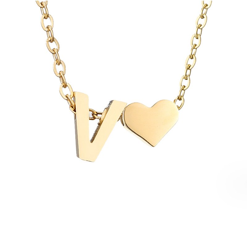 Collana Iniziale Senza Tempo con Pendente a Cuore