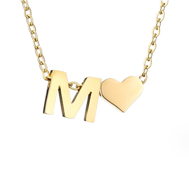 Collana Iniziale Senza Tempo con Pendente a Cuore