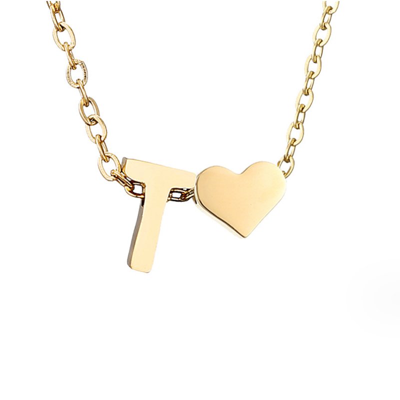 Collana Iniziale Senza Tempo con Pendente a Cuore