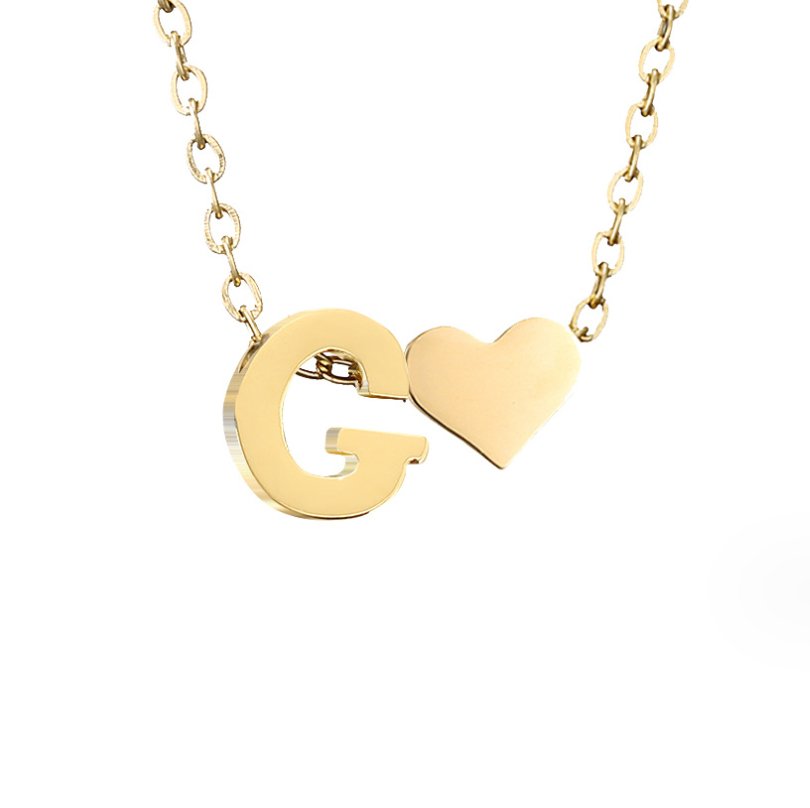 Collana Iniziale Senza Tempo con Pendente a Cuore