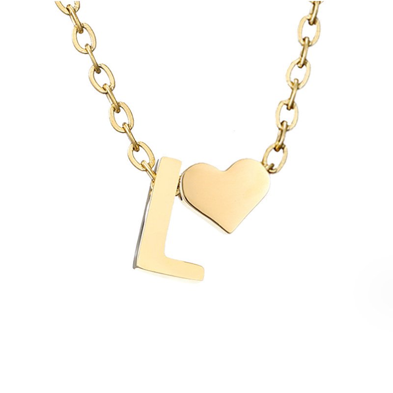 Collana Iniziale Senza Tempo con Pendente a Cuore