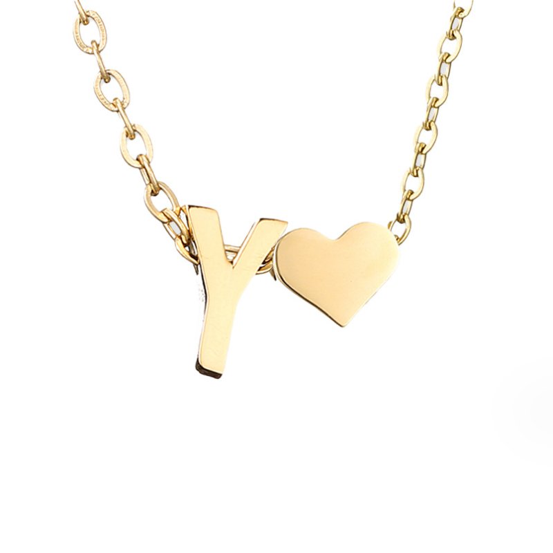 Collana Iniziale Senza Tempo con Pendente a Cuore