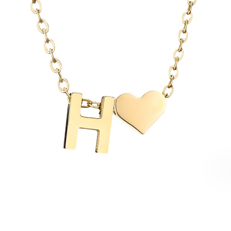 Collana Iniziale Senza Tempo con Pendente a Cuore