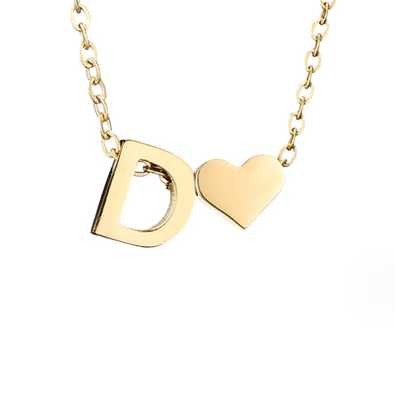 Collana Iniziale Senza Tempo con Pendente a Cuore