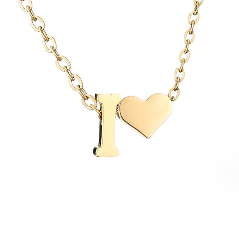 Collana Iniziale Senza Tempo con Pendente a Cuore
