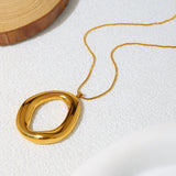Collana Ovale Dorata in Oro Placcato