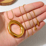 Collana Ovale Dorata in Oro Placcato