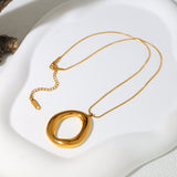 Collana Ovale Dorata in Oro Placcato