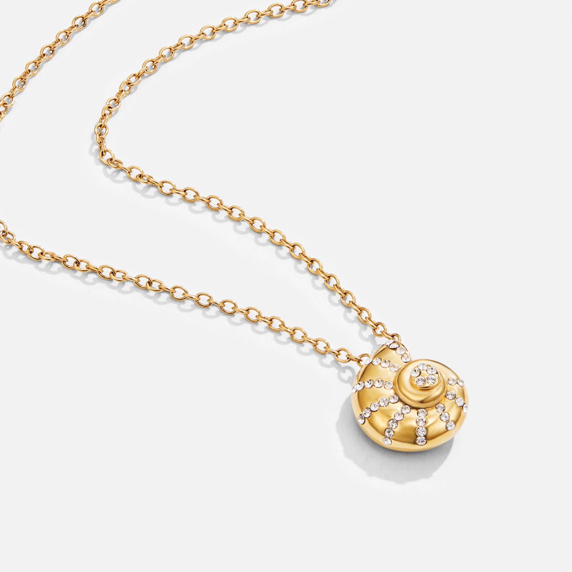 Collana con Pendente in Conchiglia di Cristallo