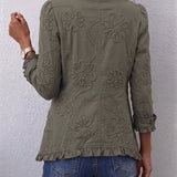 Faustine | Giacca Utilitaria Bohemien Ricamata con Fiori