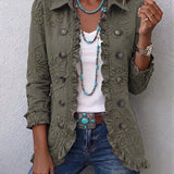 Faustine | Giacca Utilitaria Bohemien Ricamata con Fiori