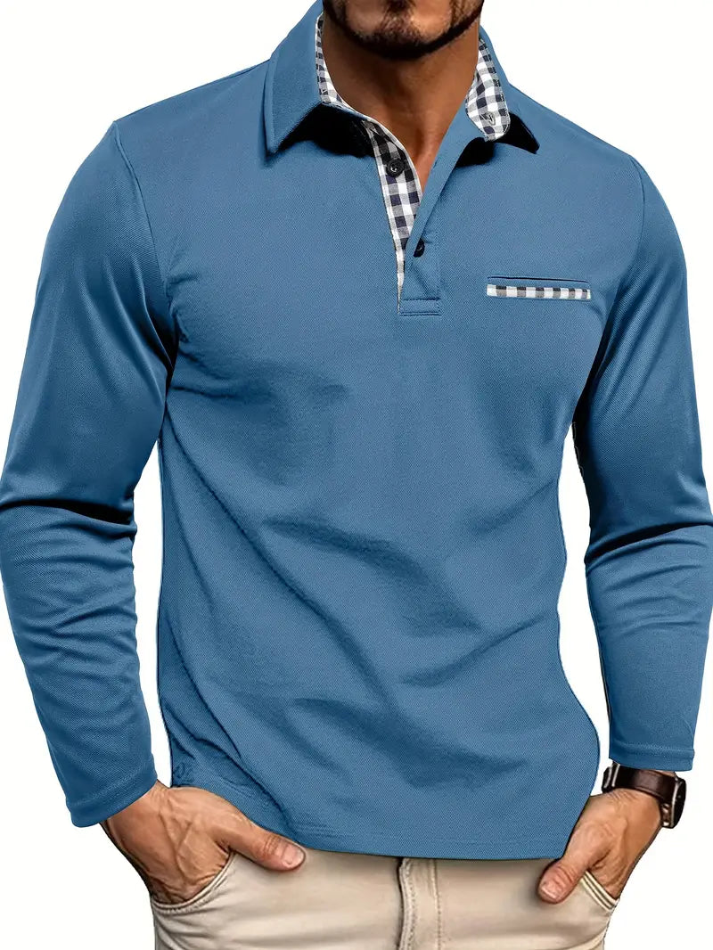 Stefan | Polo da uomo a maniche lunghe con bottoni