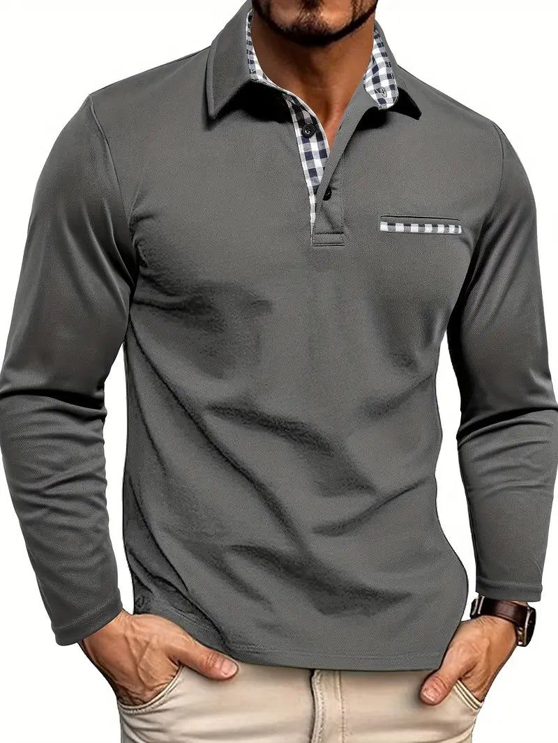 Stefan | Polo da uomo a maniche lunghe con bottoni