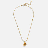 Collana Elegante in Oro con Pietra Occhio di Tigre