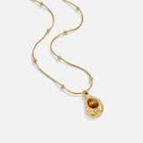 Collana Elegante in Oro con Pietra Occhio di Tigre